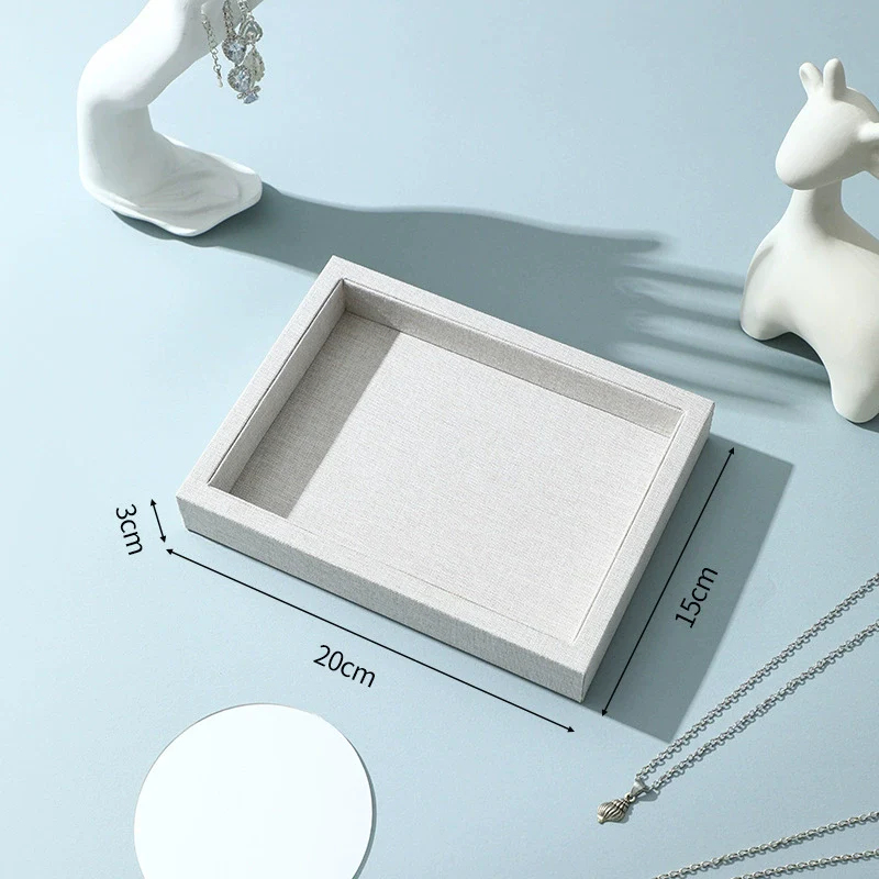 Burlap Jewelry Tray Geometric Shape Splicing Highend Luxury For Necklace Storage And Display - Image 8