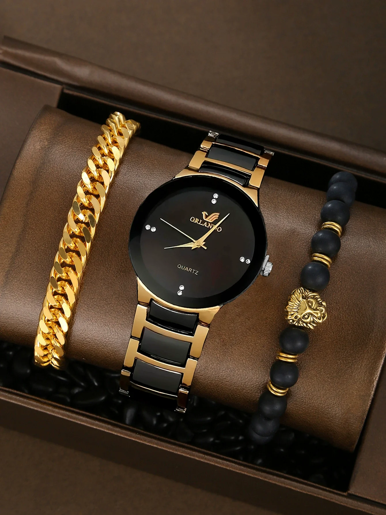 Business Gear Dial Quartz Men's Watch Alloy Case Stainless Steel Strap Round Dial Leisure Style - Image 6
