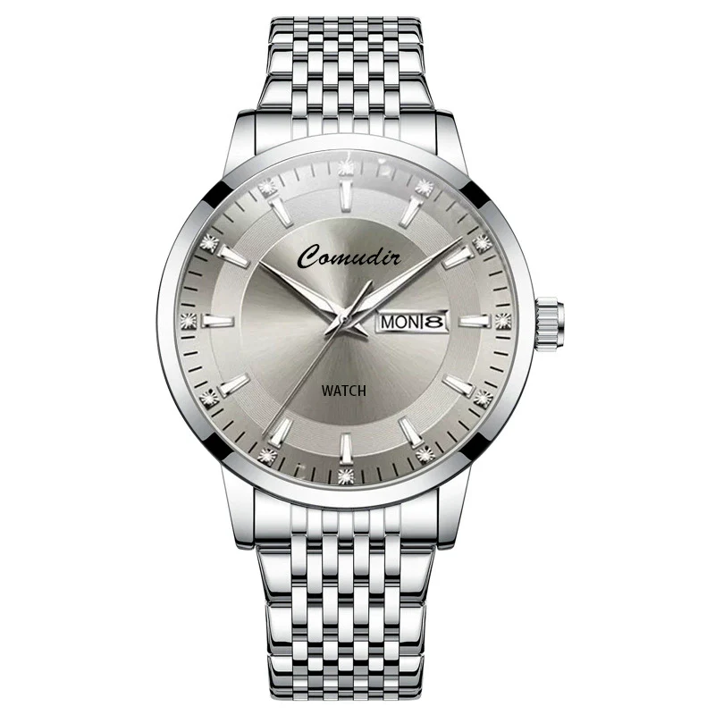 Business Men's Alloy And Stainless Steel Fully Automatic Mechanical Hollow Waterproof Luminous Dual Calendar Round Dial Watch - Image 5