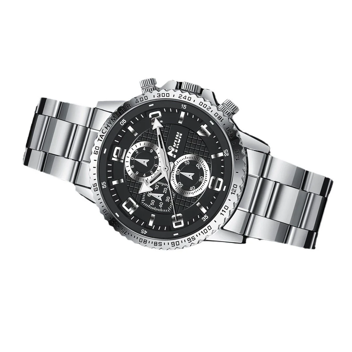 Business Men's Alloy Case Stainless Steel Band Quartz Watch With Round Dial - Image 4