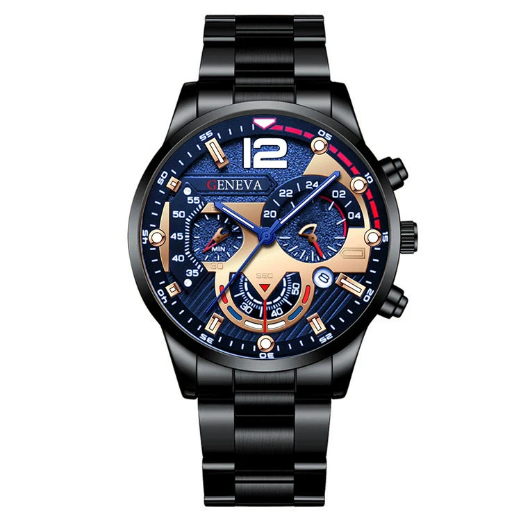 Business Men's Alloy Case Stainless Steel Band Round Dial Watch - Image 10
