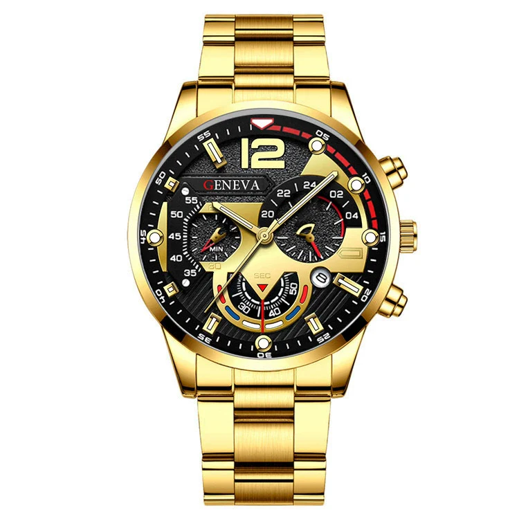 Business Men's Alloy Case Stainless Steel Band Round Dial Watch - Image 8