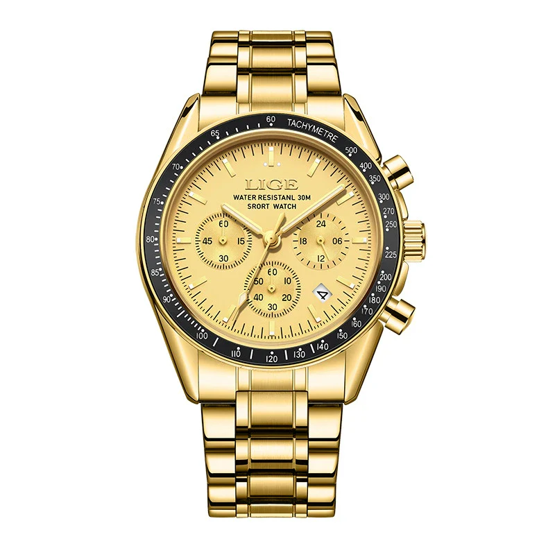 Business Men's Multifunctional Waterproof Calendar Luminous Quartz Watch Zinc Alloy Case Stainless Steel Strap Round Dial - Image 5
