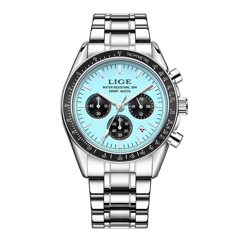 Business Men's Multifunctional Waterproof Calendar Luminous Quartz Watch Zinc Alloy Case Stainless Steel Strap Round Dial - Image 6