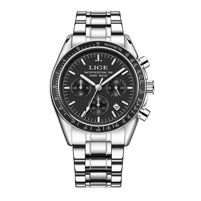 Business Men's Multifunctional Waterproof Calendar Luminous Quartz Watch Zinc Alloy Case Stainless Steel Strap Round Dial - Image 9