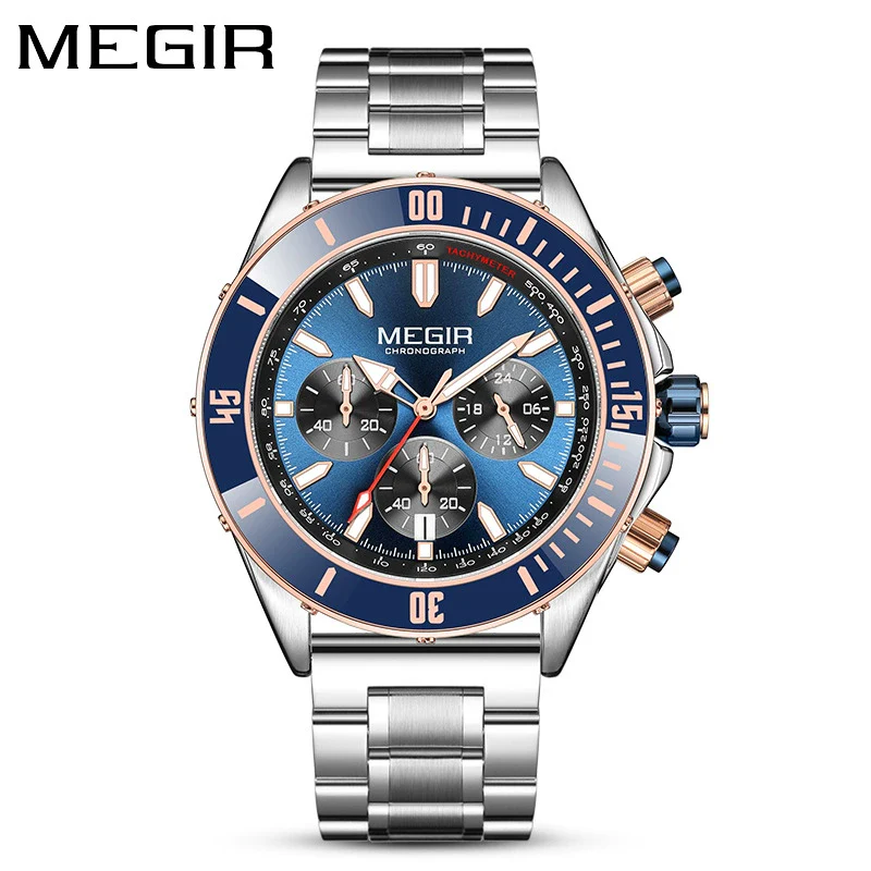 Business Men's Sports Luminous Watch Alloy Case Stainless Steel Strap Round Dial - Image 7