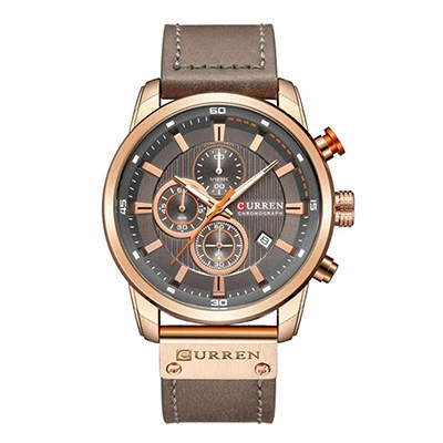 Business Style Men's Wristwatch Metal Case Imitation Leather Strap Stainless Steel Buckle Round Dial - Image 9