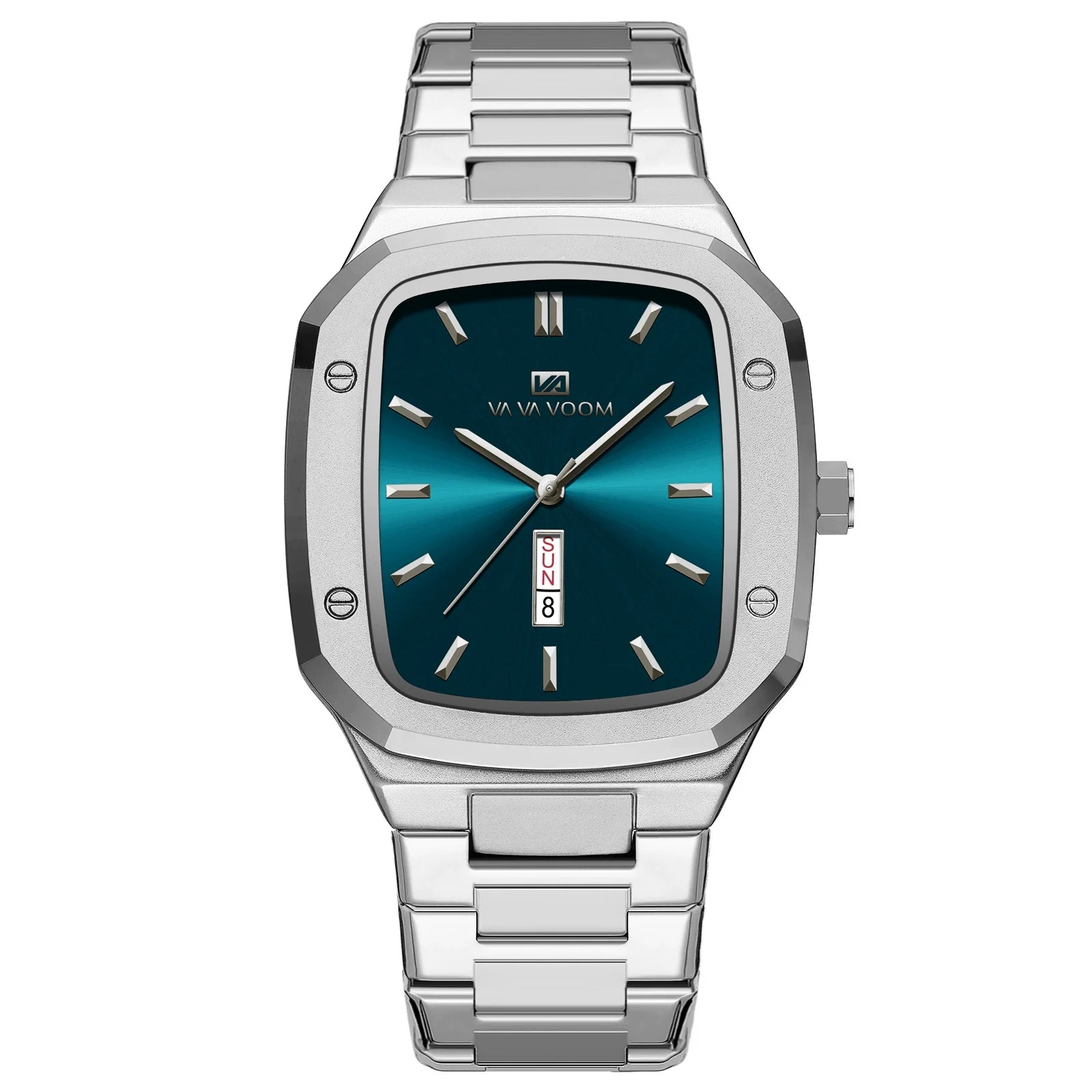 Business Style Rectangular Dial Stainless Steel Men's Watch With Double Calendar And Waterproof Feature - Image 8