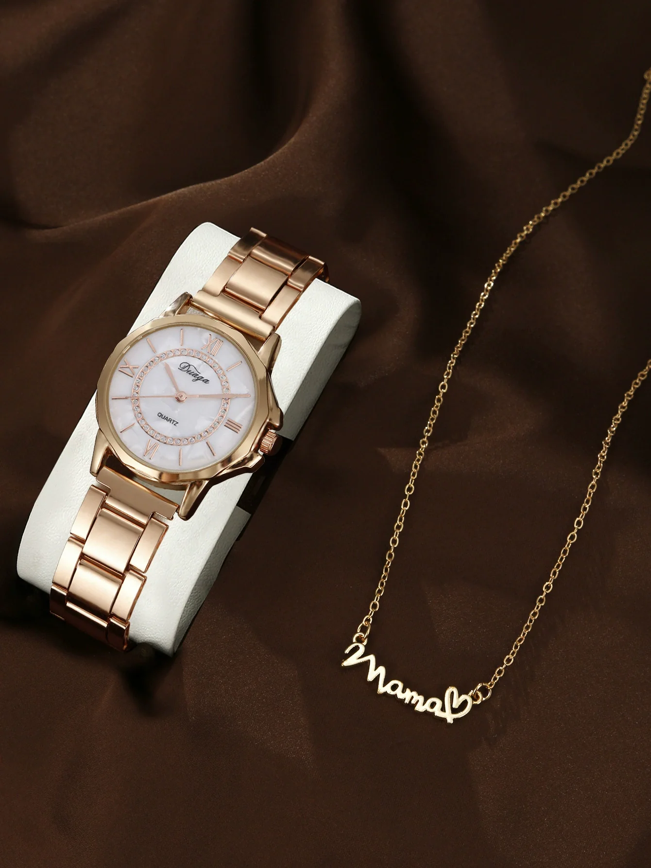 Business Style Round Dial Alloy Strap Quartz Watch For Female With Stainless Steel Clasp - Image 18