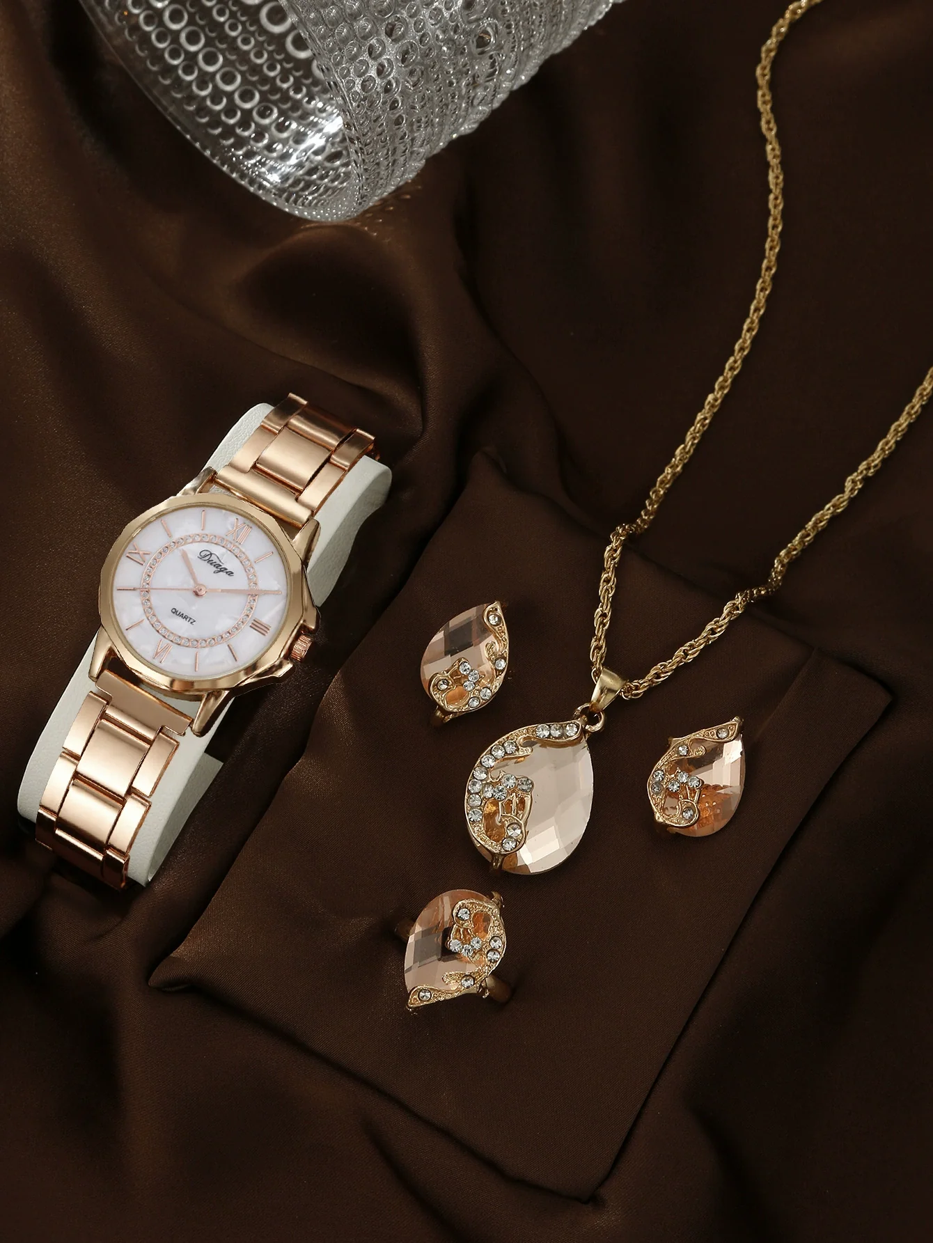 Business Style Round Dial Alloy Strap Quartz Watch For Female With Stainless Steel Clasp - Image 28