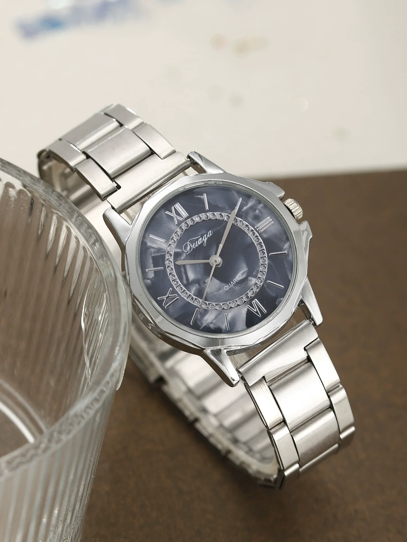 Business Style Round Dial Alloy Strap Quartz Watch For Female With Stainless Steel Clasp - Image 33