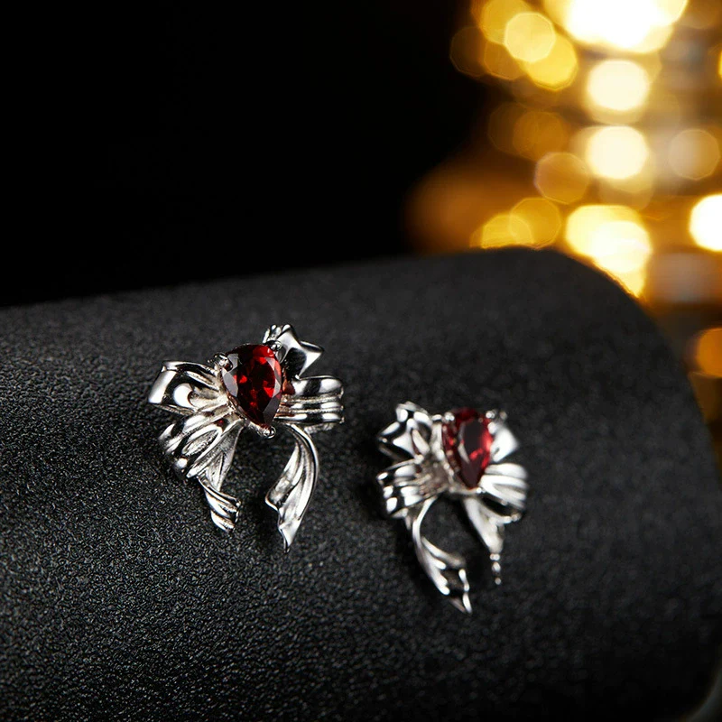Butterfly Style S925 Sterling Silver Natural Colored Gemstone Stud Earrings For Women Set With Gems Animal Zodiac Design - Image 9