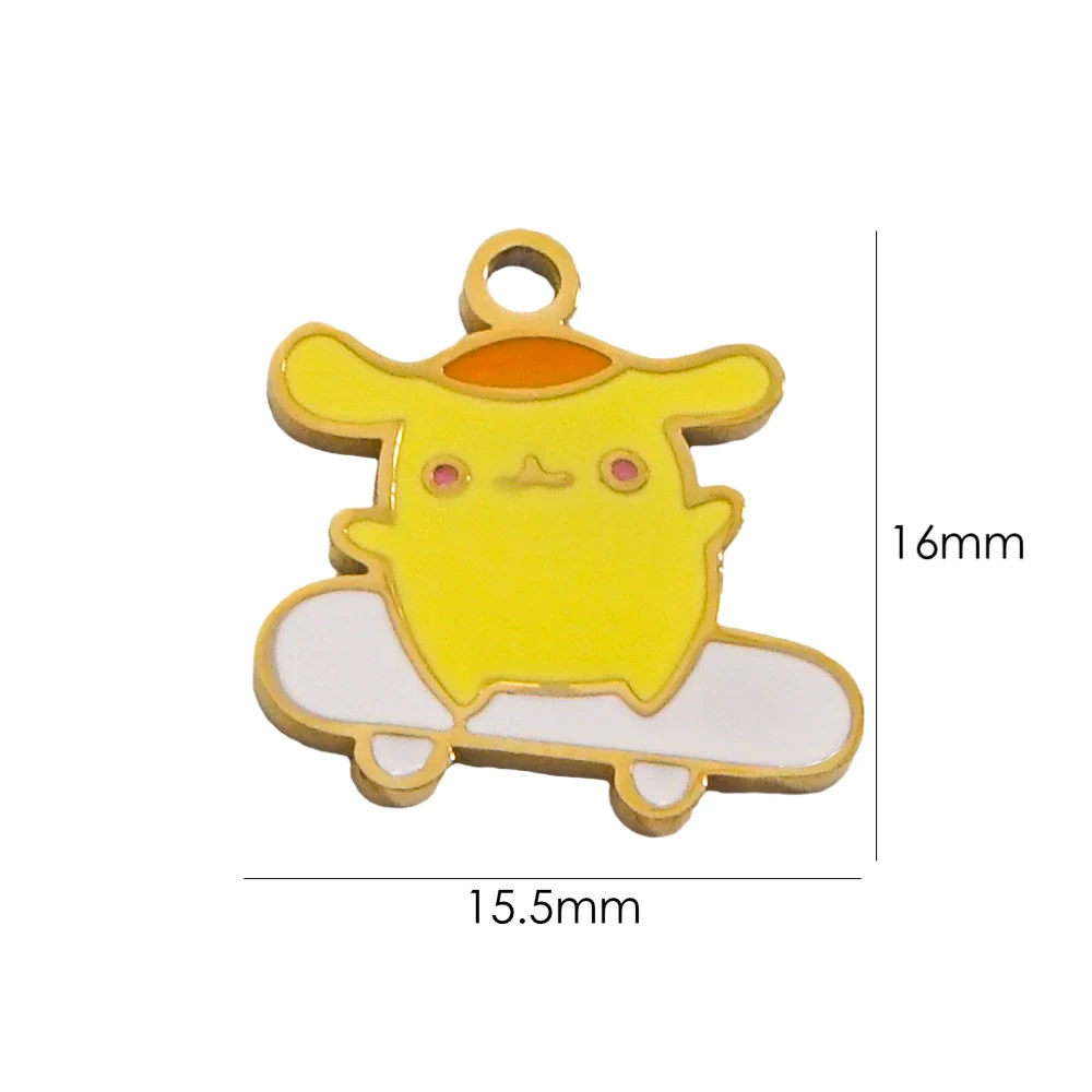 Cartoon Parchia Dog Dripping Oil Stainless Steel Handmade Jewelry Pendant - Image 6