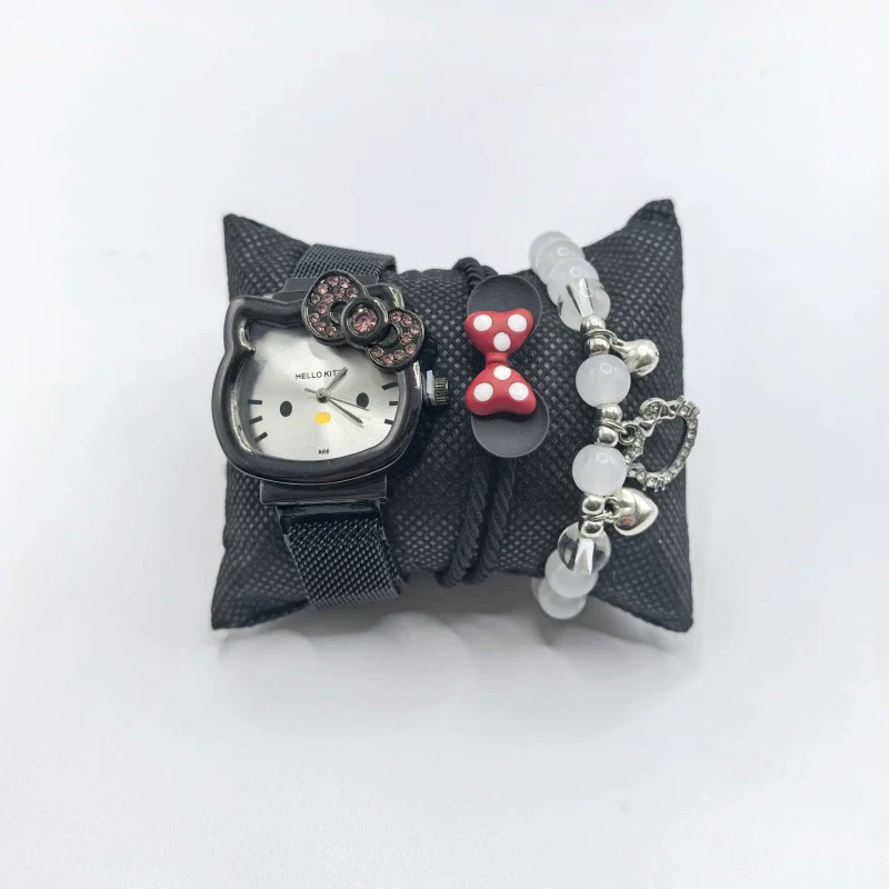 Cartoon Style Alloy Case Milan Ribbon Strap Magnetic Buckle Universal Watch With Cartoon Shape Dial