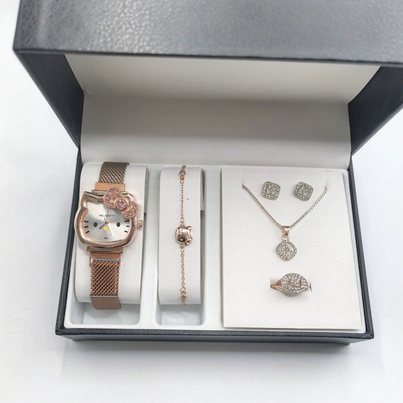 Cartoon Style Alloy Case Milan Ribbon Strap Magnetic Buckle Universal Watch With Cartoon Shape Dial - Image 4