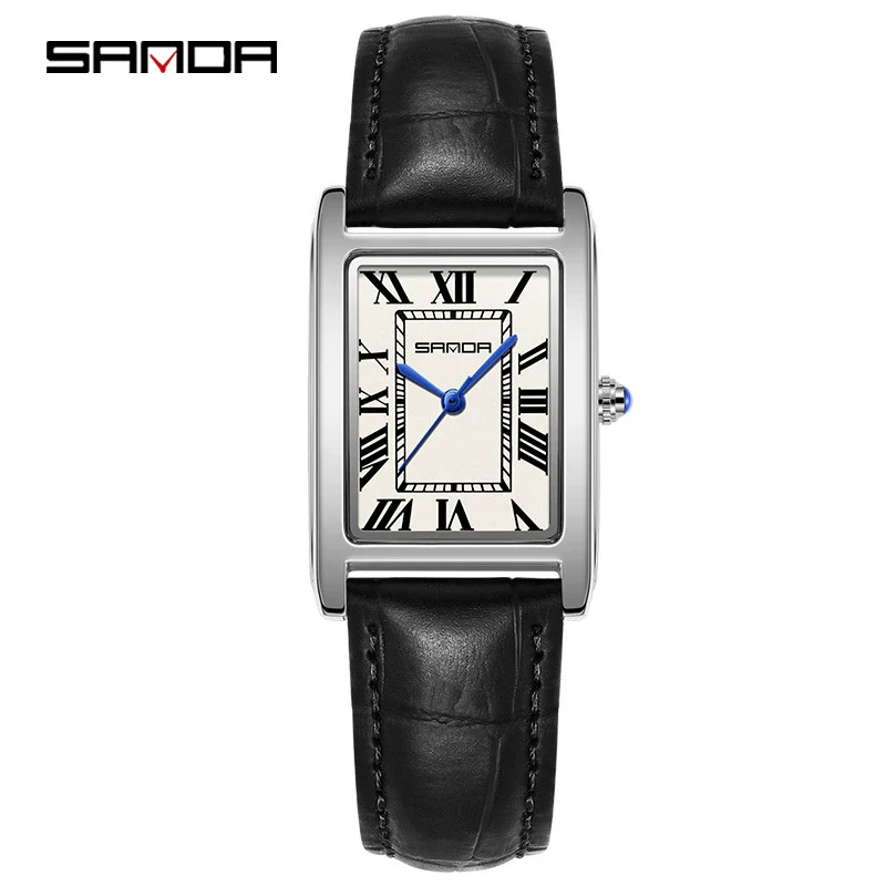 Casual Belt Quartz Watch Retro Style Square Shape For Men And Women Alloy Alloy Case Stainless Steel Buckle - Image 4