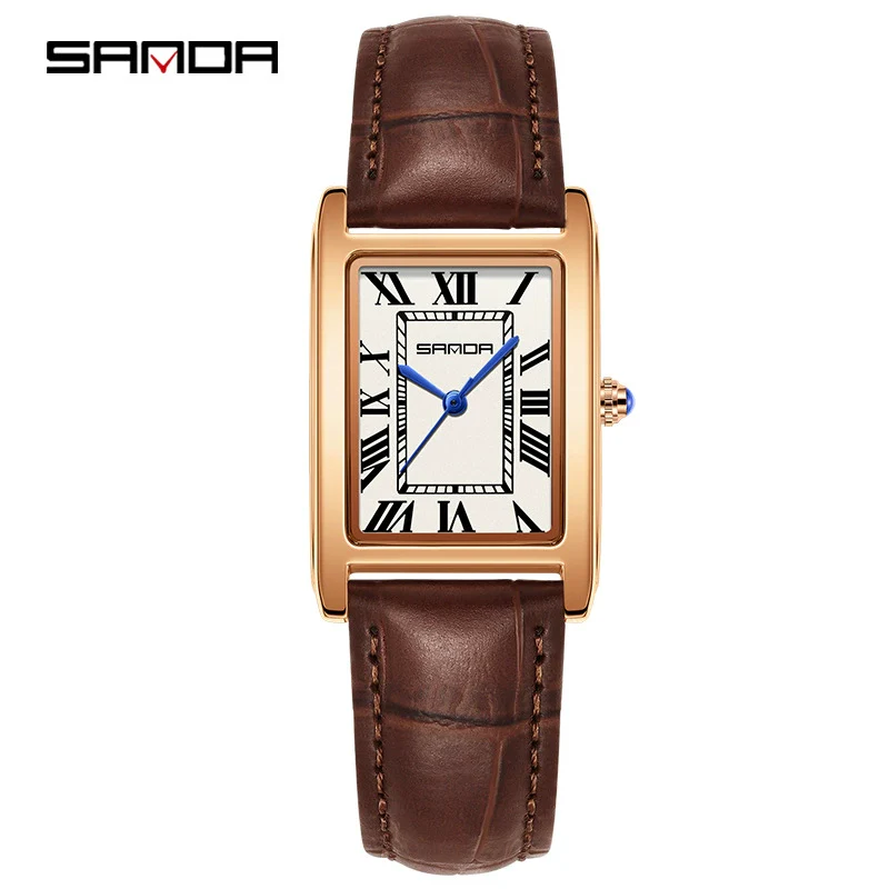 Casual Belt Quartz Watch Retro Style Square Shape For Men And Women Alloy Alloy Case Stainless Steel Buckle - Image 5