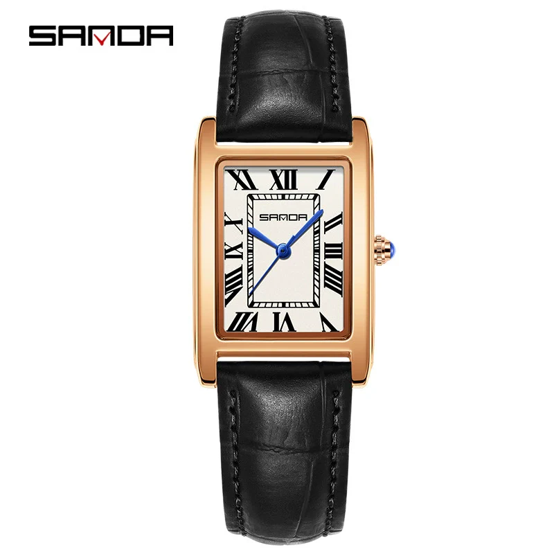Casual Belt Quartz Watch Retro Style Square Shape For Men And Women Alloy Alloy Case Stainless Steel Buckle - Image 6