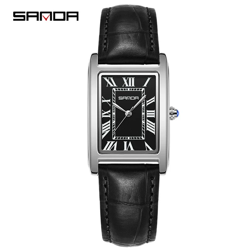Casual Belt Quartz Watch Retro Style Square Shape For Men And Women Alloy Alloy Case Stainless Steel Buckle - Image 8