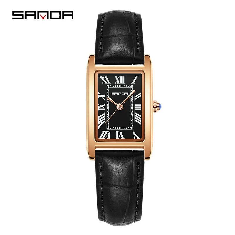 Casual Belt Quartz Watch Retro Style Square Shape For Men And Women Alloy Alloy Case Stainless Steel Buckle - Image 9