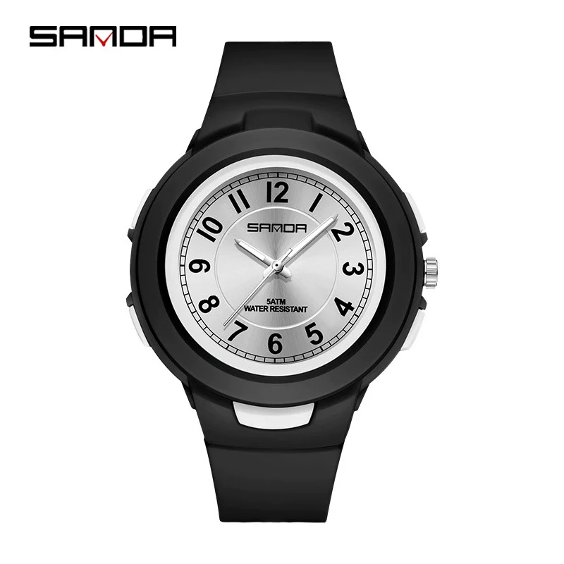 Casual Quartz Watch For Men And Women Abs Case Tpu Strap Stainless Steel Buckle Acrylic Mirror Round Dial Spiral Crown Pin Buckle - Image 5