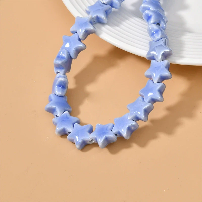 Ceramic Fivepointed Star Beads Handmade Jewelry Making Material With Baking Paint - Image 12