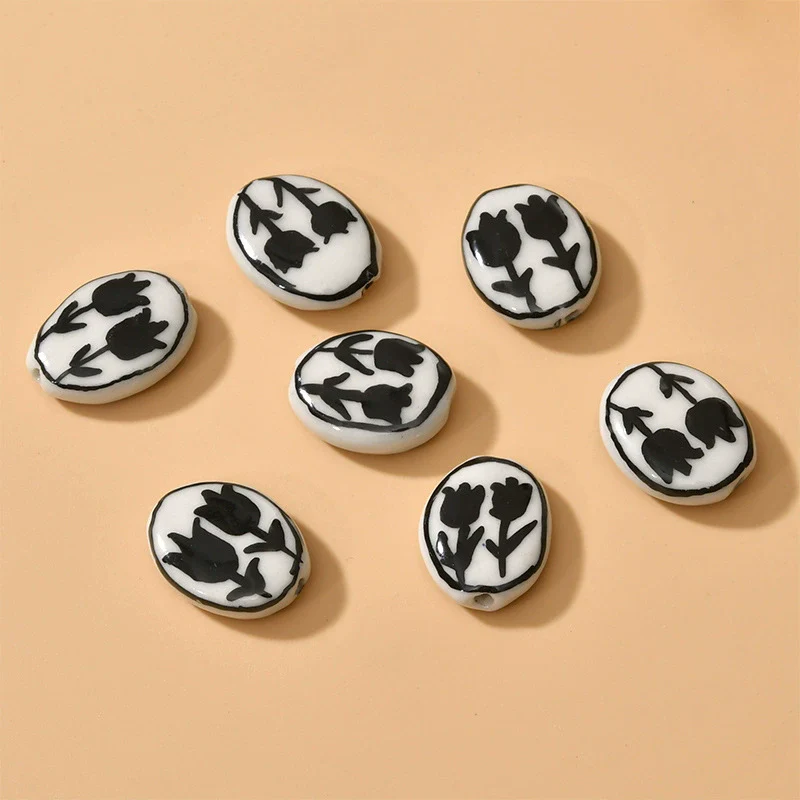Ceramic Handpainted Little Daisy Flower Beads Jewelry Accessories For Diy Bracelet Necklace Earring - Image 12