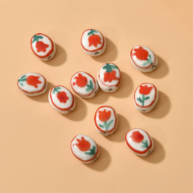 Ceramic Handpainted Little Daisy Flower Beads Jewelry Accessories For Diy Bracelet Necklace Earring - Image 7