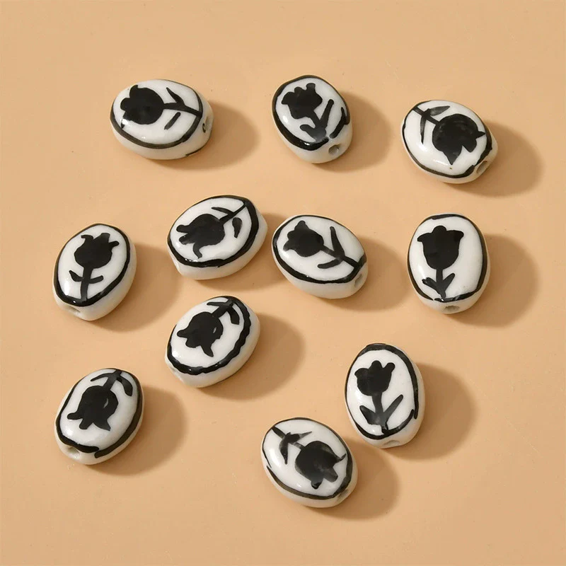 Ceramic Handpainted Little Daisy Flower Beads Jewelry Accessories For Diy Bracelet Necklace Earring - Image 9