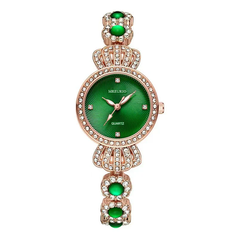 Chalcedony Metal Alloy Women's Fashion Watch With Flattop Tapered Crown And Jewelry Buckle - Image 5