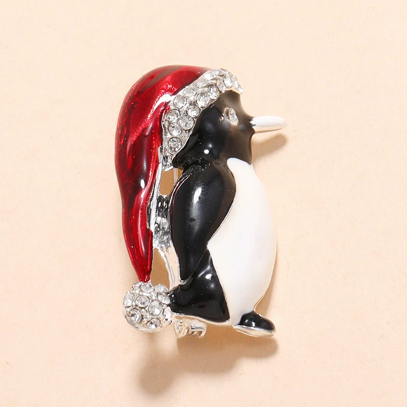 Christmas Clothing Alloy Penguin Brooch With Oil Dripping Design And Electroplating - Image 4