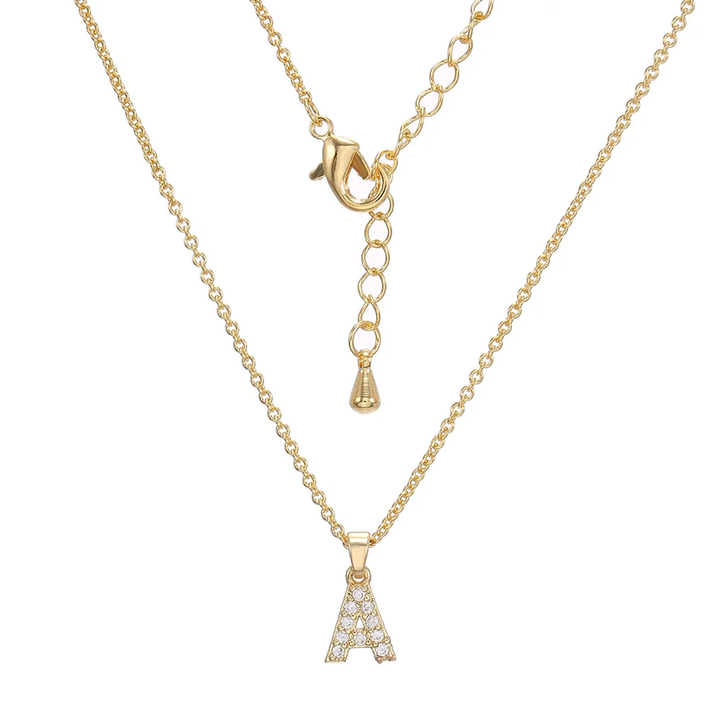 Clavicle Necklace Ecofriendly Brass With Letters Numbers Text Pattern And Diamond Styling - Image 4