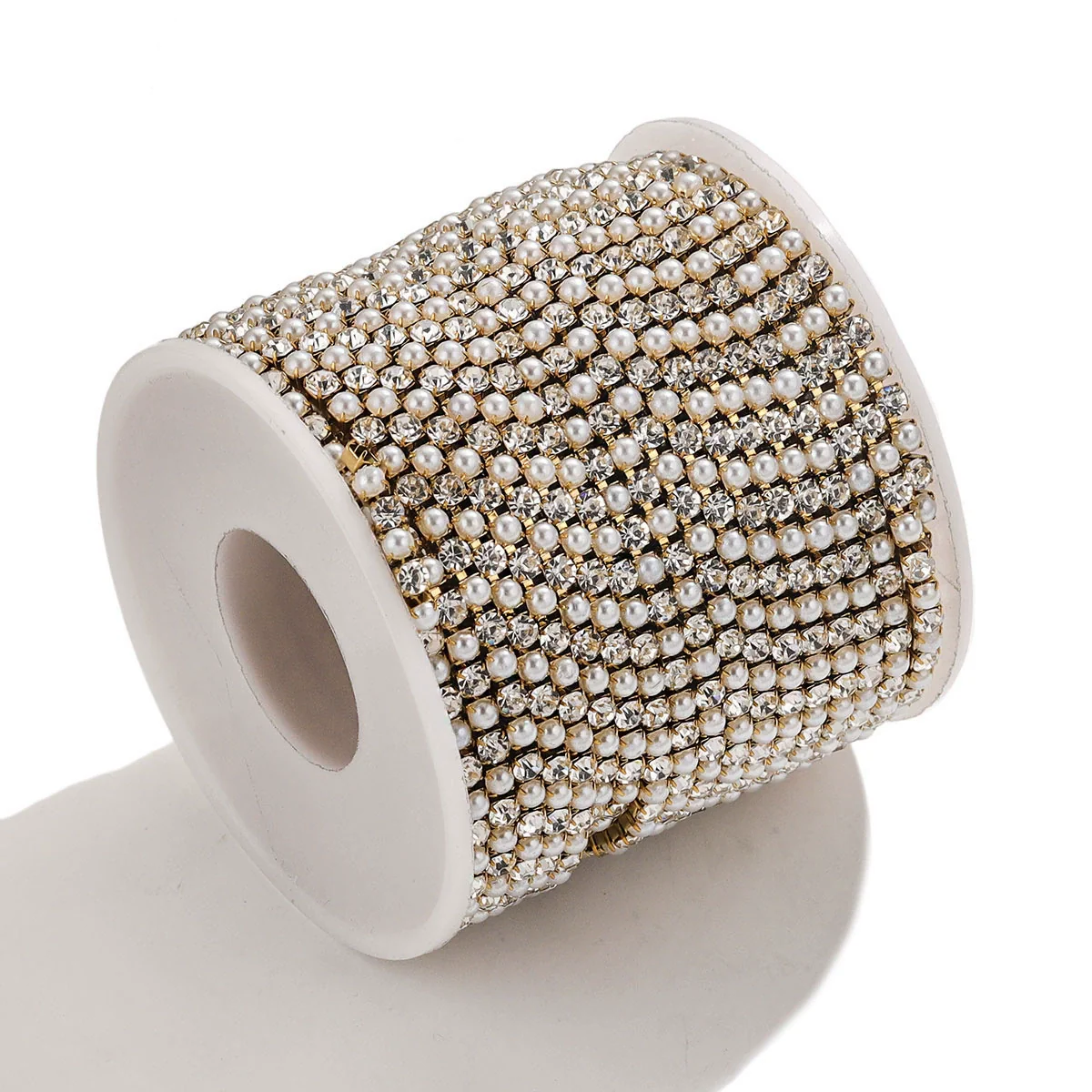 Clothing Accessories Stainless Steel Crystal Pearl Claw Chain Square Electroplated Jewelry Chain - Image 6