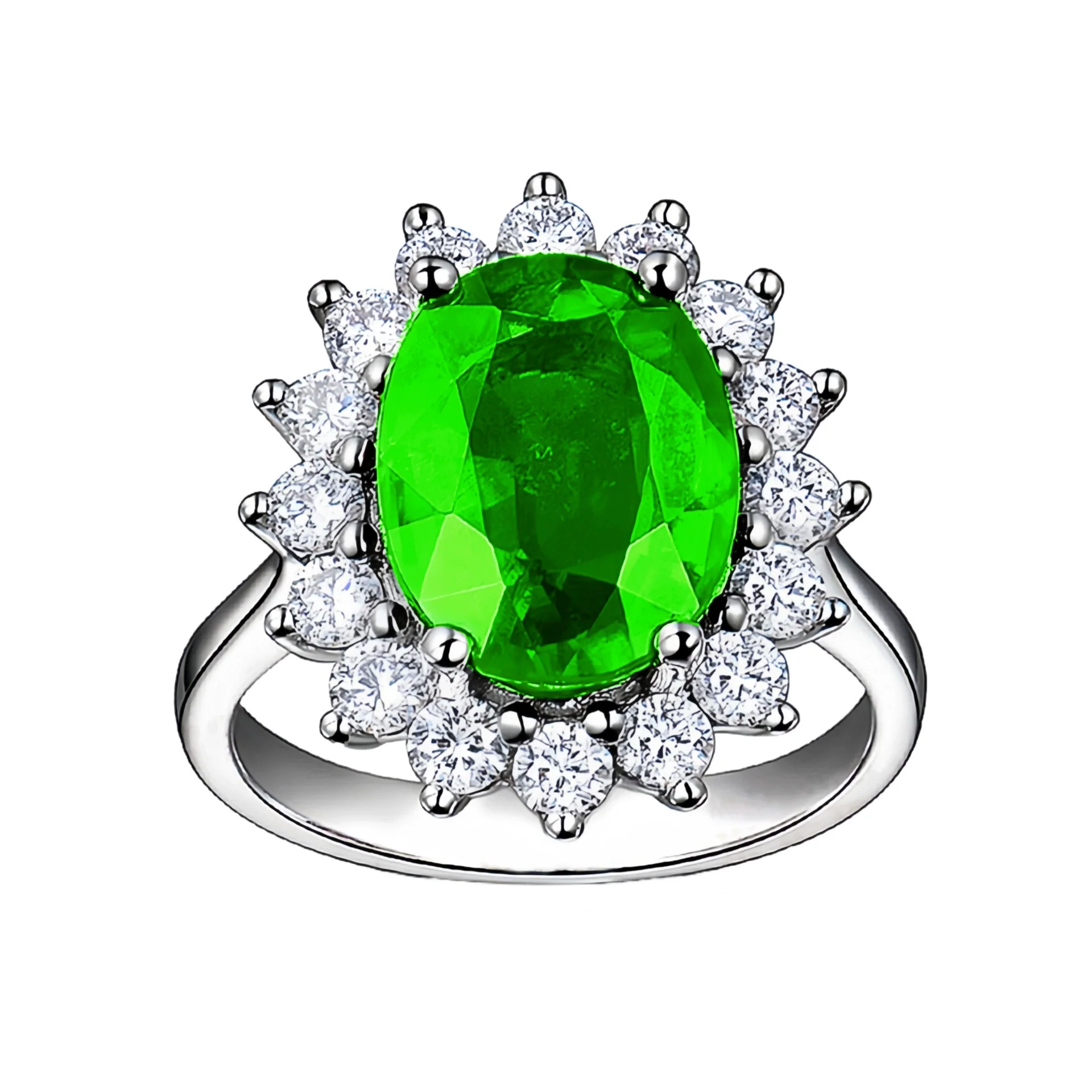 Colored Gem Ring Sapphire Tanzanite Opening Adjustable Geometric Diamond Style For Women - Image 11