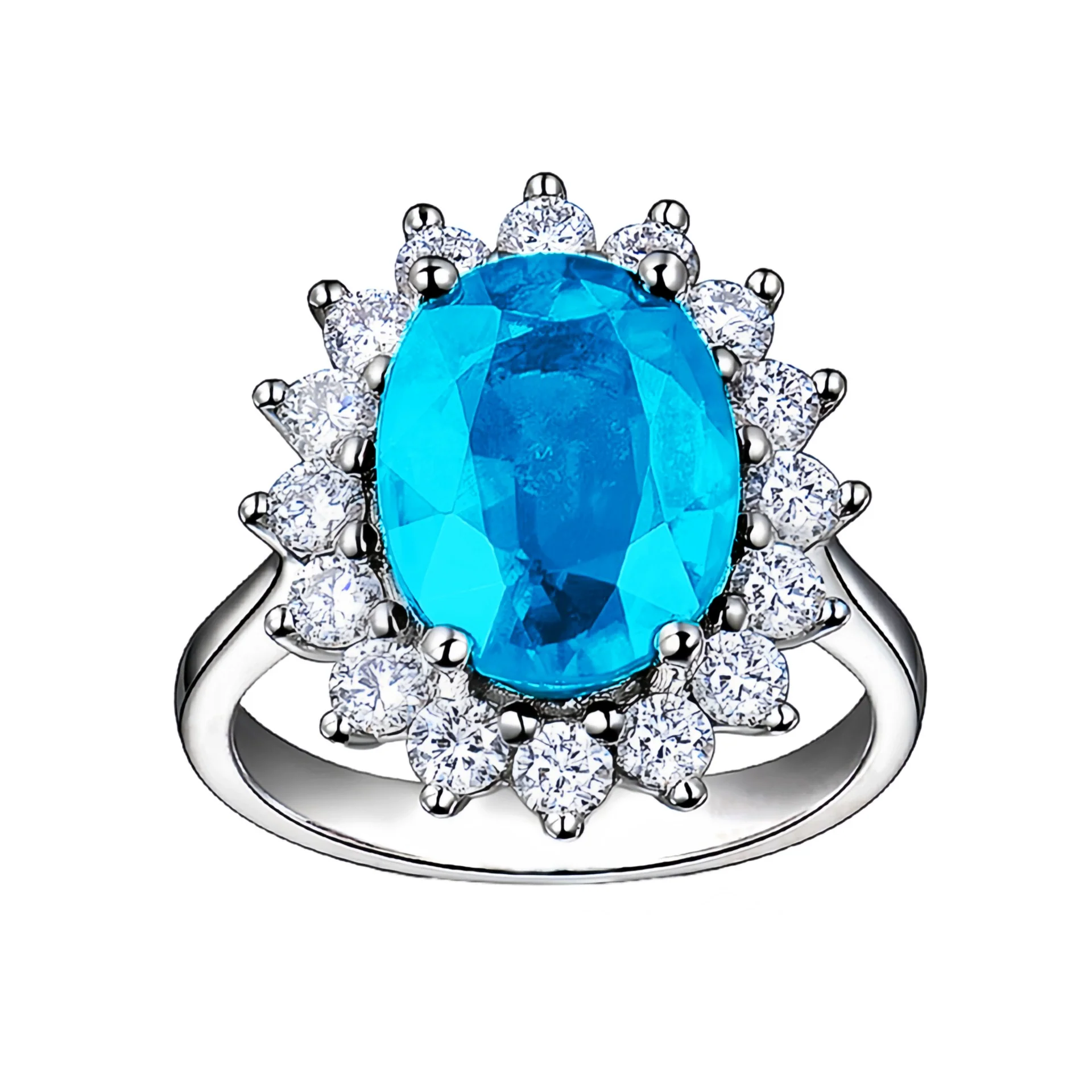 Colored Gem Ring Sapphire Tanzanite Opening Adjustable Geometric Diamond Style For Women - Image 8