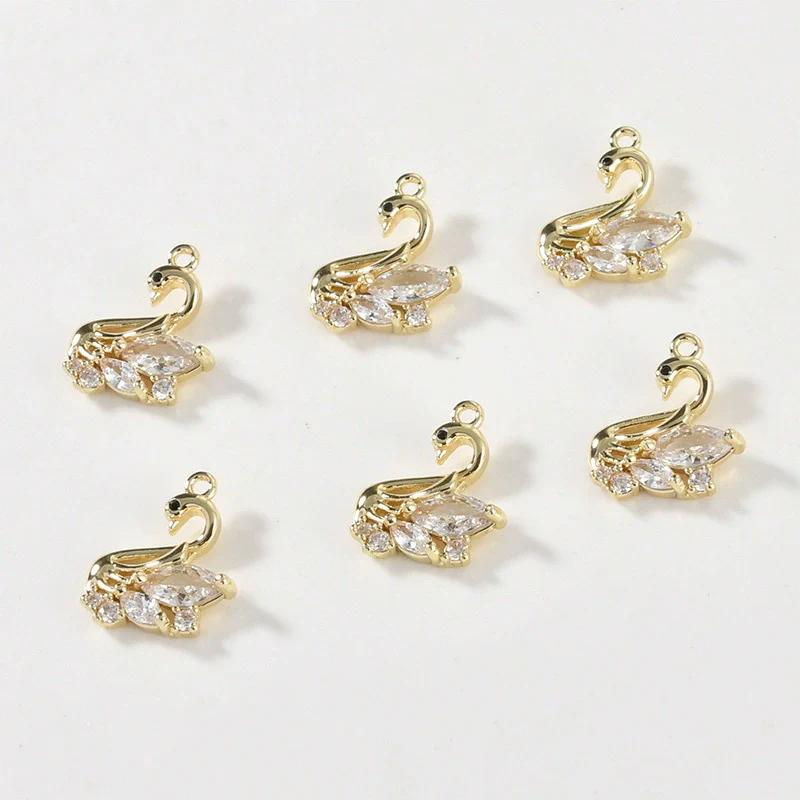 Copper Cygnet Pendant Jewelry Accessories Electroplated Hand Made With Sweet Powder Zirconium - Image 8