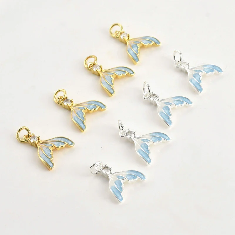 Copper Dripping Oil Fishtail Pendant Jewelry Accessories Material