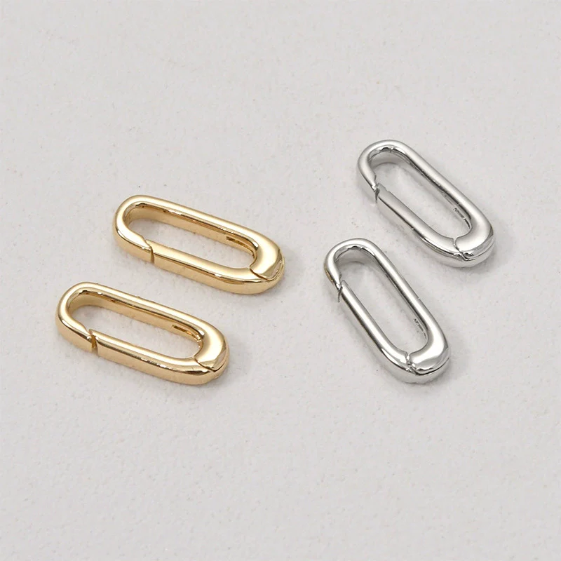 Copper Electroplated Chainshaped Lobster Clasp 8Shaped Spring Clasp Long Oval Tail Clasp Necklace - Image 12