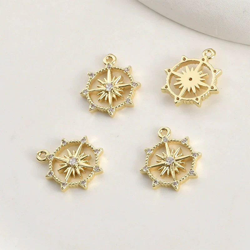 Copper Electroplated Colorpreserving Cross Star Sparkling Zircon Pendant Diy Handmade Jewelry Accessories - Image 7