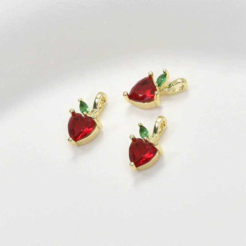 Copper Electroplated Fruit Grape Pineapple Strawberry Zircon Pendant Jewelry Accessories - Image 12