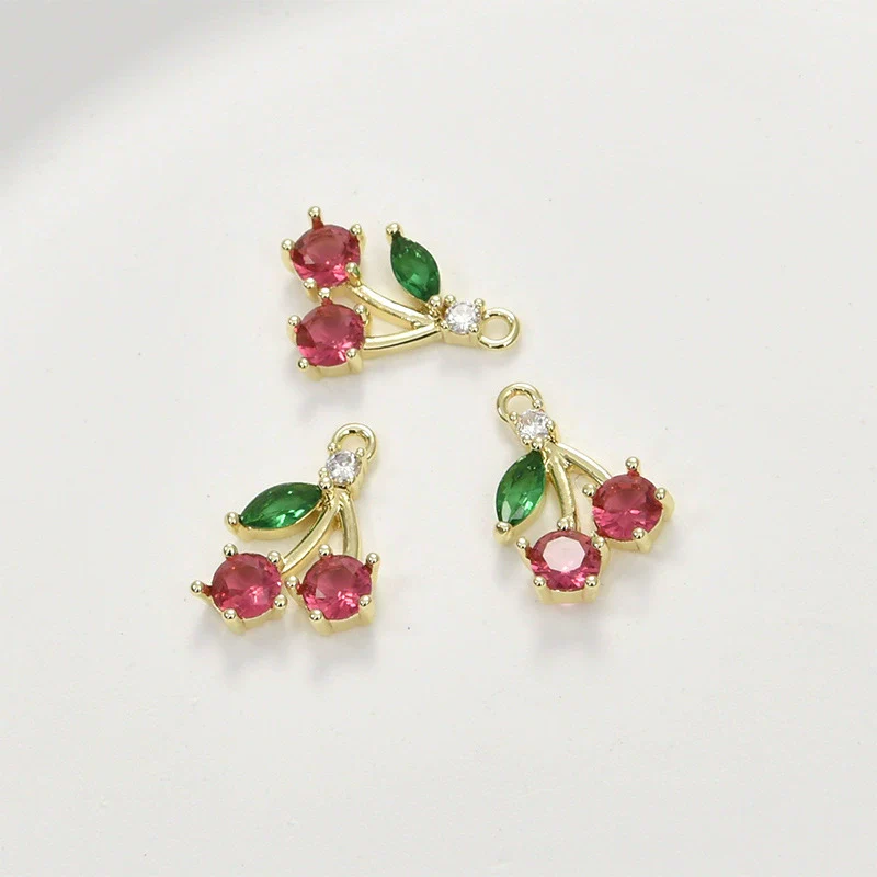 Copper Electroplated Fruit Grape Pineapple Strawberry Zircon Pendant Jewelry Accessories - Image 13