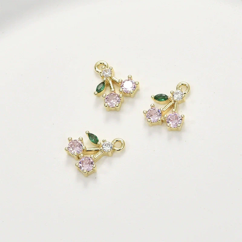 Copper Electroplated Fruit Grape Pineapple Strawberry Zircon Pendant Jewelry Accessories - Image 14
