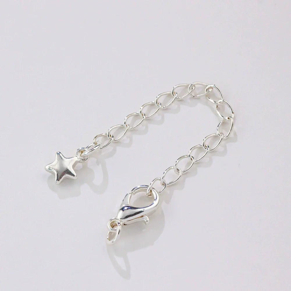 Copper Electroplated Lobster Buckle Love Tail Chain Bracelet Extension Chain With Fivepointed Star Diy Handmade Accessories - Image 11