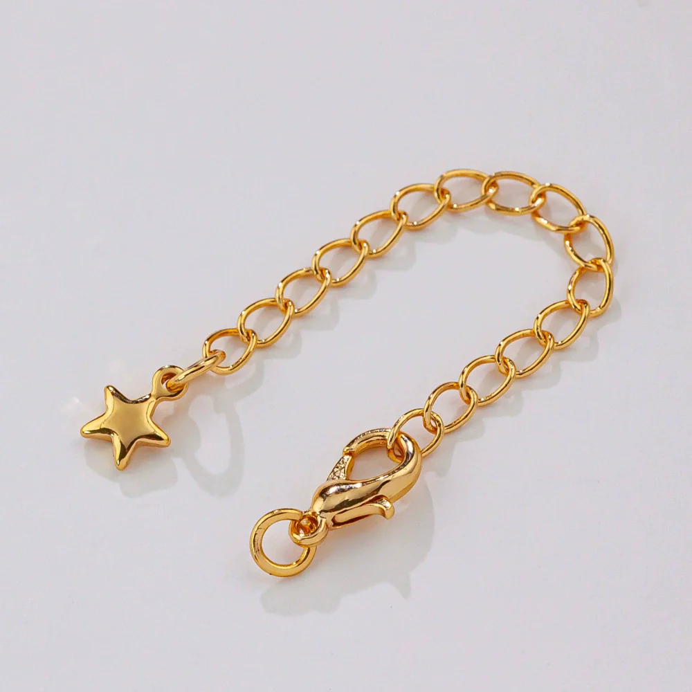 Copper Electroplated Lobster Buckle Love Tail Chain Bracelet Extension Chain With Fivepointed Star Diy Handmade Accessories - Image 9