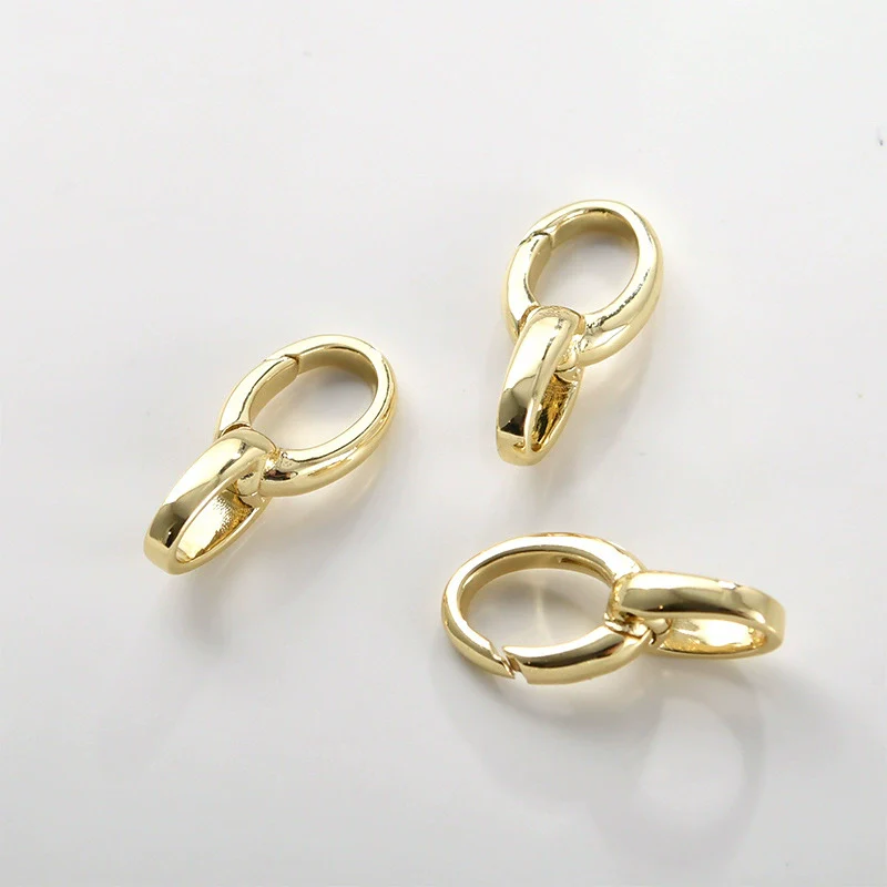 Copper Electroplated Oval Lobster Clasp Spring Buckle For Necklace And Bracelet Connection - Image 6