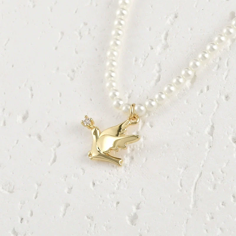 Copper Electroplated Pocket Color Zirconium Peace Pigeon Small Bird Pendant Jewelry Accessories - Image 2