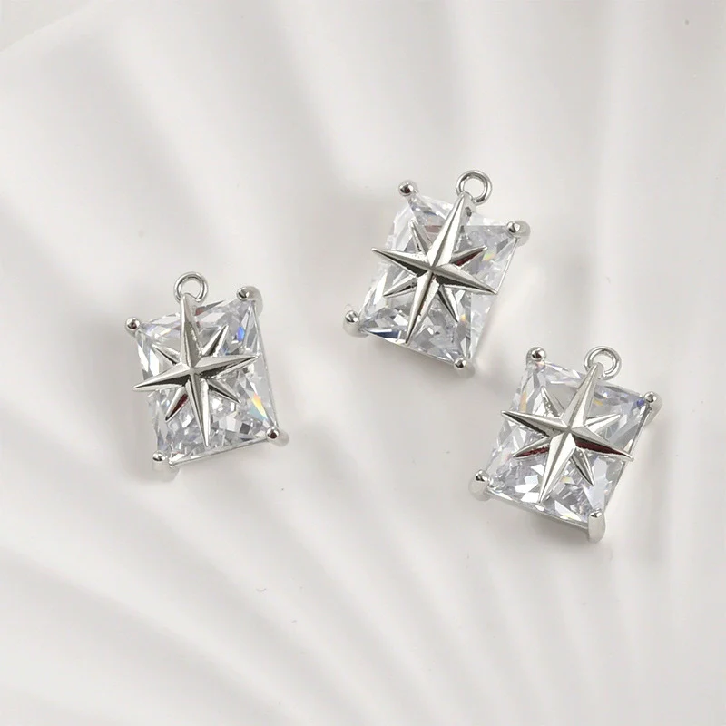 Copper Electroplated Retro Cross Star Long Square Pendant Jewelry Accessories For Diy Bracelet Necklace Earrings - Image 7