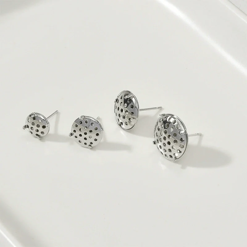 Copper Electroplated Round Mesh Showerhead Hanging Earrings Diy Homemade Ear Jewelry Material Accessories - Image 19