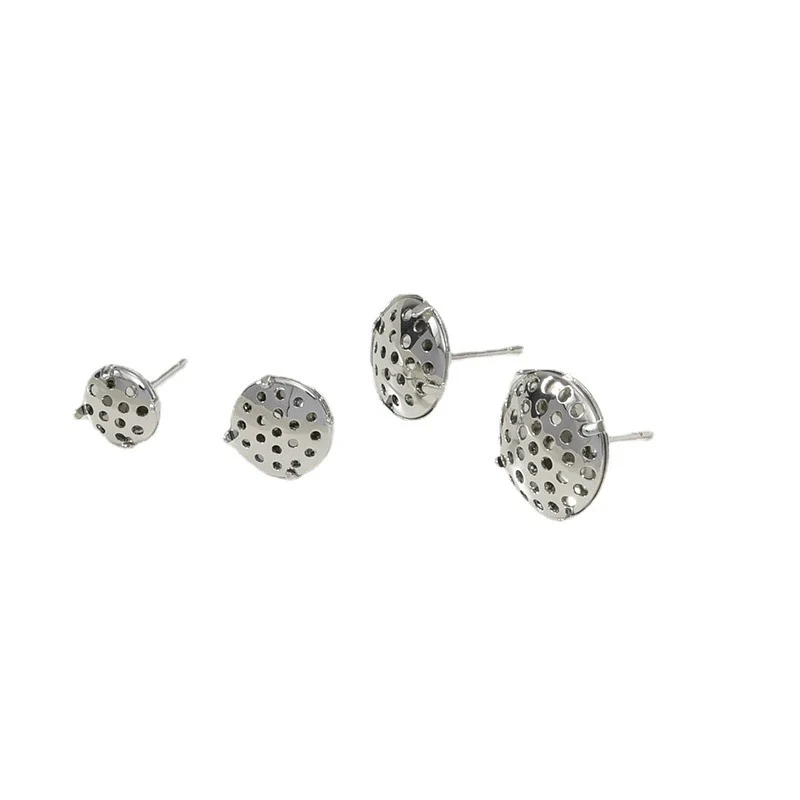 Copper Electroplated Round Mesh Showerhead Hanging Earrings Diy Homemade Ear Jewelry Material Accessories - Image 5