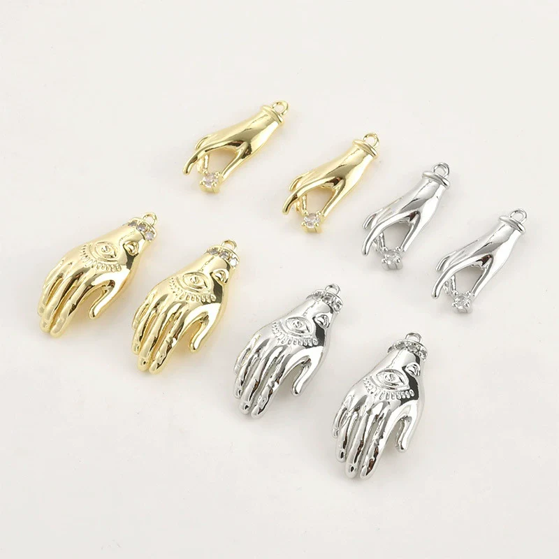 Copper Eyes Palm Pendant Electroplated Jewelry Accessories Material For Diy Bracelet Necklace Earring